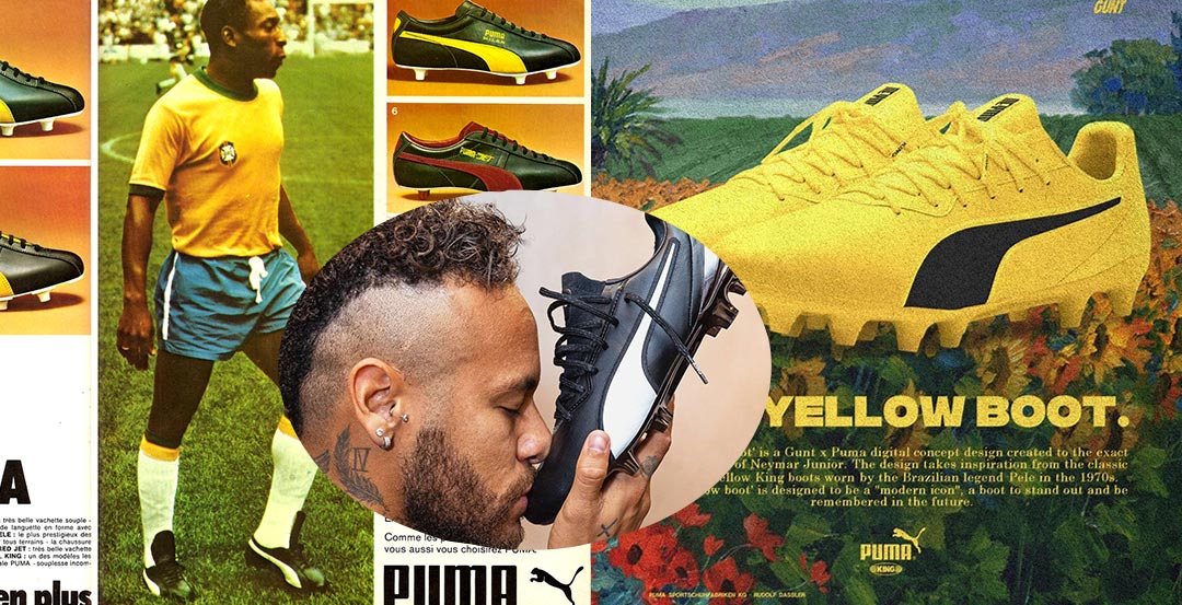 Pele Inspired Yellow Puma King Platinum Neymar Signature Concept